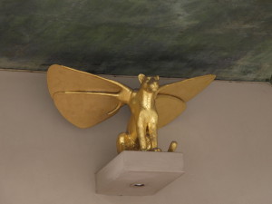 Flying lion statue